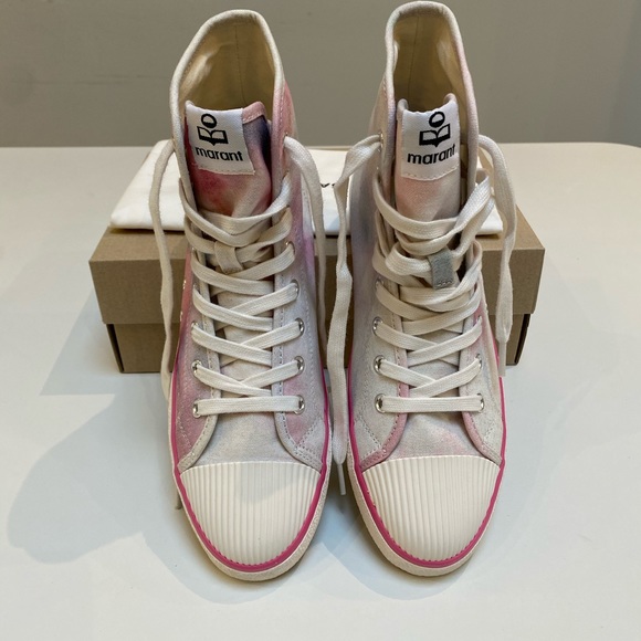 Isabel Marant Benkeen Sneaker in Celadon/Pink sz 40FR New in Box - Picture 7 of 8
